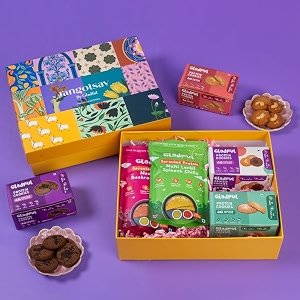 gladful rangotsav protein healthy gift box  nutrient-rich cookies amp sprouted chilla mixes