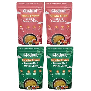 gladful sprouted lentils amp millets instant cheela dosa mix natural healthy protein amp fiber-rich breakfast for kids and families 200 gram pack of 4 carrot amp methi