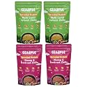 GLADFUL Sprouted Lentils & Millets Instant Chilla Dosa Mix | Diabetes-friendly | Natural Healthy Protein & Fiber-Rich Breakfast No Maida, No Palm Oil, Low GI, Vegan, Gluten Free - 200 G (Pack Of 4, Beetroot & Spin
