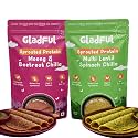 Gladful Sprouted Lentils &amp; Millets Instant Chilla Dosa Mix | Diabetes-friendly | Natural Healthy Protein &amp; Fiber-Rich Breakfast No Maida, No Palm Oil, Low GI, High Fiber 200 G (Pack Of 2, Beetroot &amp; Spinach)