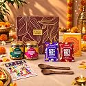 Gladful Utsav Diwali Gift Box | 7 Items | Makhana Cracker, Cocktail Nut Mix & Date Nut Square Bites | Festive Gift Hamper with Greeting Card for Family & Friends