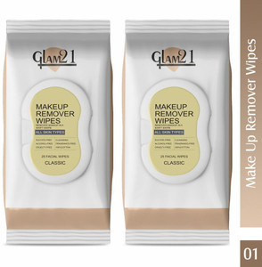 glam21 makeup remover wipes fragrance free pre moisturized  nongreasy face cleansing makeup remover