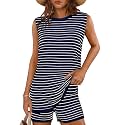 Glamaker Women's 2 Piece Short Sets Summer Lounge Sets Sweater Knit Beach Vacation Matching Sets Travel Outfits