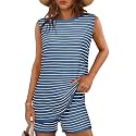 Glamaker Women's 2 Piece Short Sets Summer Lounge Sets Sweater Knit Beach Vacation Matching Sets Travel Outfits