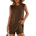 Glamaker Women's 2 Piece Short Sets Summer Lounge Sets Sweater Knit Beach Vacation Matching Sets Travel Outfits