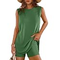 Glamaker Women's 2 Piece Short Sets Summer Lounge Sets Sweater Knit Beach Vacation Matching Sets Travel Outfits
