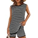 Glamaker Women's 2 Piece Short Sets Summer Lounge Sets Sweater Knit Beach Vacation Matching Sets Travel Outfits