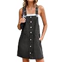 Glamaker Women39s Denim Overall Dress Jean Sleeveless