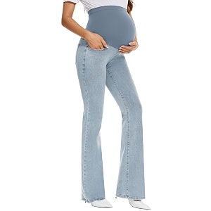 GLAMIX Womens Stretch Maternity Bootcut Jeans with