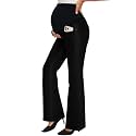 GLAMIX Women's Stretch Maternity Bootcut Jeans with Pockets Over The Belly Bell Bottoms Flare Denim Pants Pregnancy Clothes