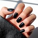 Glamnetic Halloween Press On Nails, Short Squoval Glossy, Jet Black