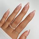 Glamnetic Press On Nails - Medium Oval, Glazed Fake Nails 30 Pc Full Kit