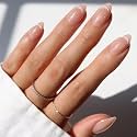 Glamnetic Press On Nails - Short Almond, Velvet Fake Nails 30 Pc Full Kit