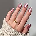 Glamnetic Press On Nails, Short Almond Velvet, Fake Nails 30pc Nail Kit