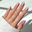 Glamnetic Press On Nails, Short Almond Velvet, Fake Nails 30pc Nail Kit