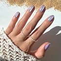Glamnetic Press On Nails, Short Oval Velvet, Fake Nails 30pc Nail Kit