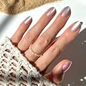 Glamnetic Press On Nails, Short Oval Velvet, Fake Nails 30pc Nail Kit