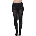 GLAMORAS Women Nylon Spandex High Waist Tights patterned Pantyhose Stockings, Free Size, Black