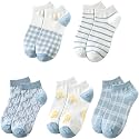 Glamorstar Women Socks Cotton No Show Low Cut Socks Ankle Sock 5 Pack