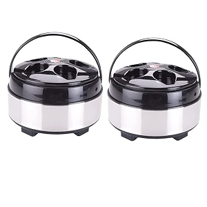 insulated inner stainless steel casserole bpa free  food grade  easy to carry  easy to store  ideal for chapatti  roti  curd maker thermosteel pack of 2