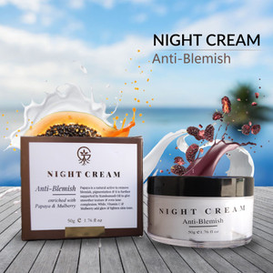 glamroot anti-blemish night cream with mulberry extract kumkumadi oil  papaya extract 50 g