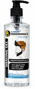 glamsure non foaming shaving gel for men  transparent beard shave gel 500 g