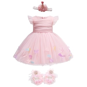 glamulice baby girls infant lace party dresses princess birthday formal dress for toddler