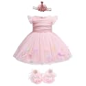 Glamulice Baby Girls Infant Lace Party Dresses Princess Birthday Formal Dress for Toddler