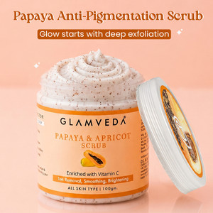 glamveda papaya  apricot face scrub enriched with vitamin c for tan removal  smoothing scrub