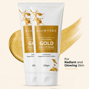 glamveda pure glow anti pollution with gold peel off mask pack of 2