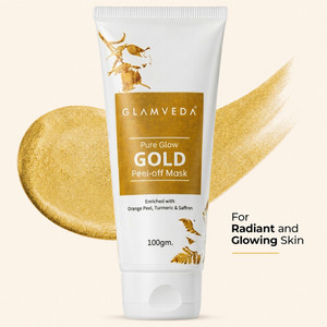 glamveda pure glow anti pollution with gold peel off mask  100 gm