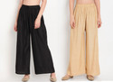 Glansi Relaxed Women Beige, Black Trousers