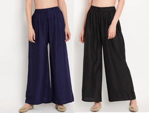 glansi relaxed women black dark blue trousers