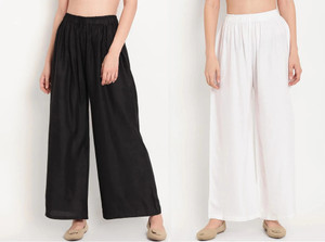 glansi relaxed women black white trousers