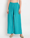 Glansi Women Regular Fit Light Blue Viscose Rayon Trousers
