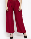 Glansi Women Regular Fit Maroon Viscose Rayon Trousers
