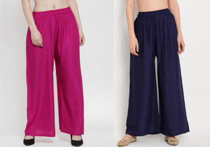 glansi relaxed women pink dark blue trousers