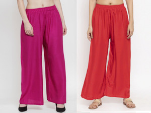 glansi relaxed women pink red trousers