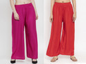 Glansi Relaxed Women Pink, Red Trousers