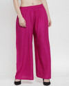 Glansi Women Regular Fit Pink Viscose Rayon Trousers