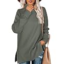 Glanzition Sweaters for Women Turtleneck Side Split Oversized Pullover Tops
