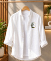 GLANZY Men Regular Fit Embroidered Spread Collar