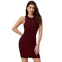 Solid Sleeveless Round Neck Ribbed Western Bodycon