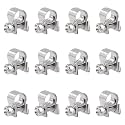 Glarks 12Pack 7-9mm Stainless Steel Mini Fuel Injection Hose Clamps Adjustable Pipe Hose Clip Tube Clamps Set (9/32''-11/32'' Dia)