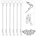 Glarks 12Pcs 11 Inches Lanyard Cable Set Including 6Pcs 304 Stainless Steel Safety Tether Wire with Quick Release Ring and Rubber Coating and 6Pcs Self Drilling Hex Head Screws for Car Boat Fastener