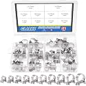 Glarks 12Pack 7-9mm Stainless Steel Mini Fuel Injection Hose Clamps Adjustable Pipe Hose Clip Tube Clamps Set (9/32''-11/32'' Dia)