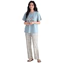 GLASGO Women’s Cotton Pajama Set with Top &amp; Pants|| Korean Night Suit|| Lightweight Printed Set || Soft &amp; Comfy Sleepwear for Girls &amp; Women || LNS-3-$