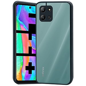glasgow back case cover for infinix hot 11 shockproof back case cover camera protection - black