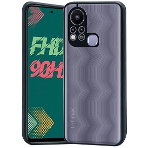 glasgow back case cover for infinix hot 11s shockproof back case cover camera protection - black