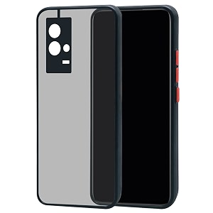 glasgow back case cover for iqoo 9 5g shockproof back case cover camera protection - black